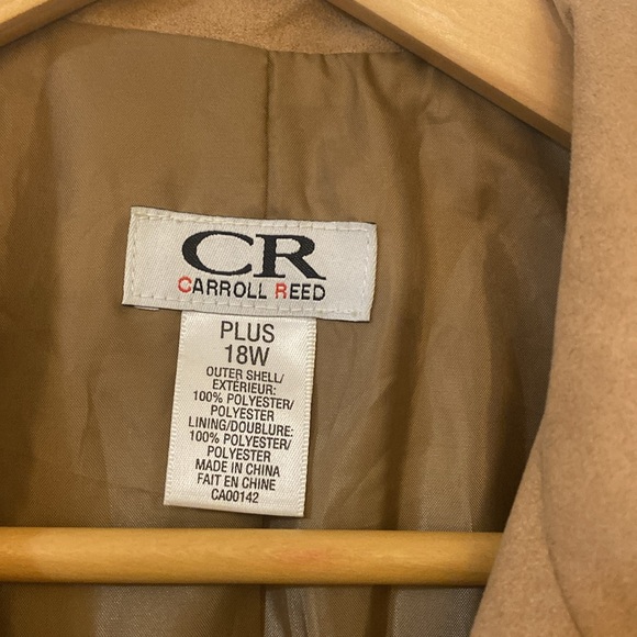 Carol  Reed Brown plus 18 w chamois leather zip jacket blazer vintage - Picture 3 of 5